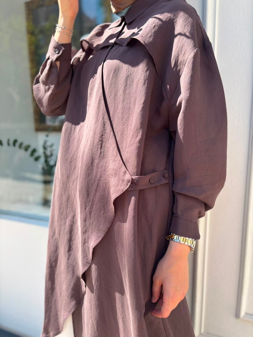 26SS604 Arsen Kadın Kimono Acı Kahve