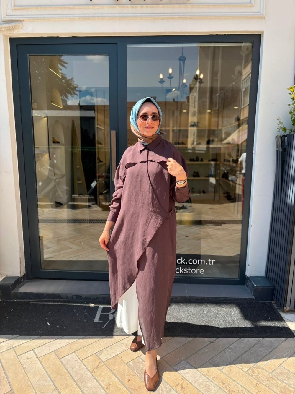 26SS604 Arsen Kadın Kimono Acı Kahve