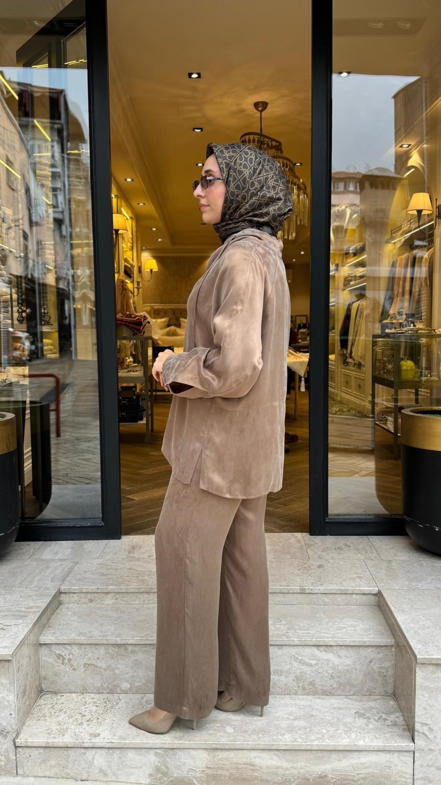 27FW227 Dikiş Detay Kadın Bluz Haki Yeşil