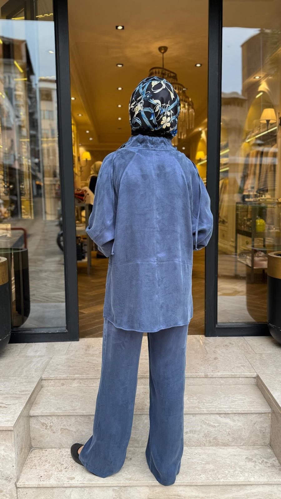27FW227 Dikiş Detay Kadın Bluz Indigo