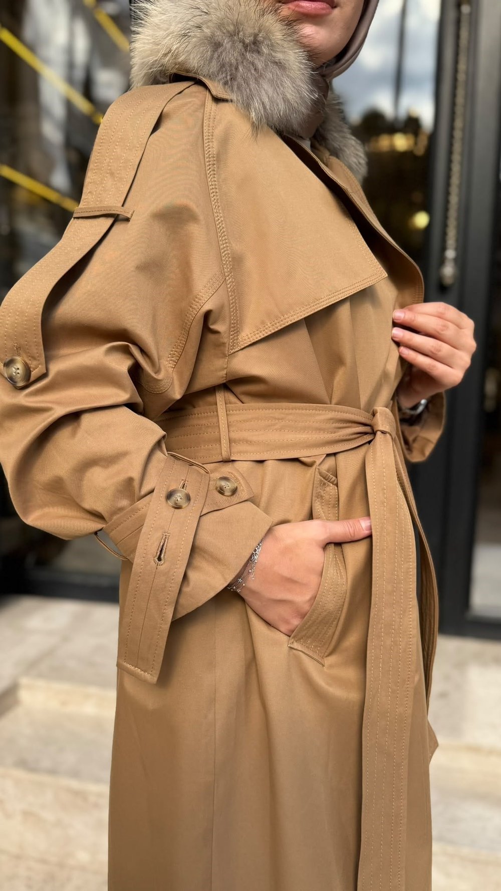 27FWTRN000 Cressida Kadın Trenç Camel