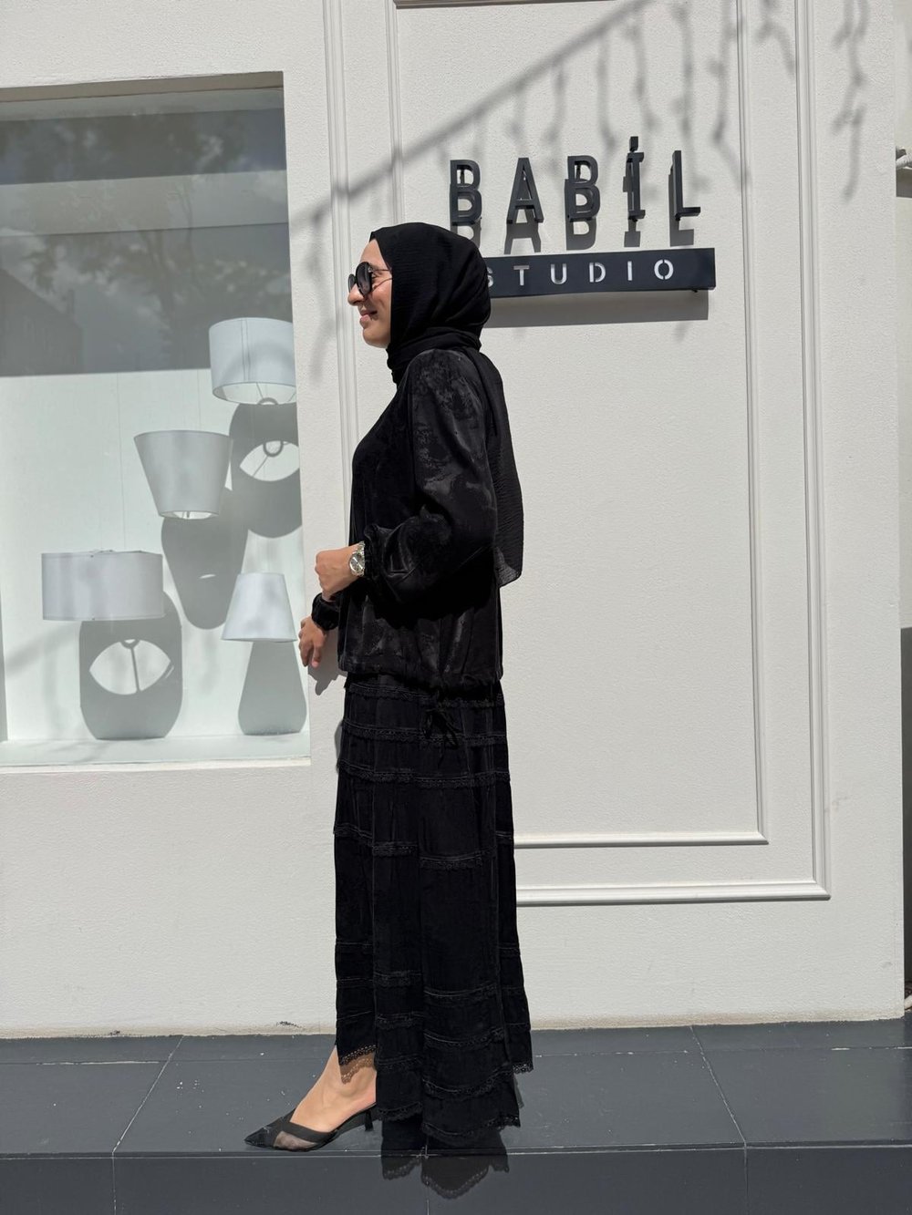 38025 Dantel Detaylı İpek Kadın Takım Siyah