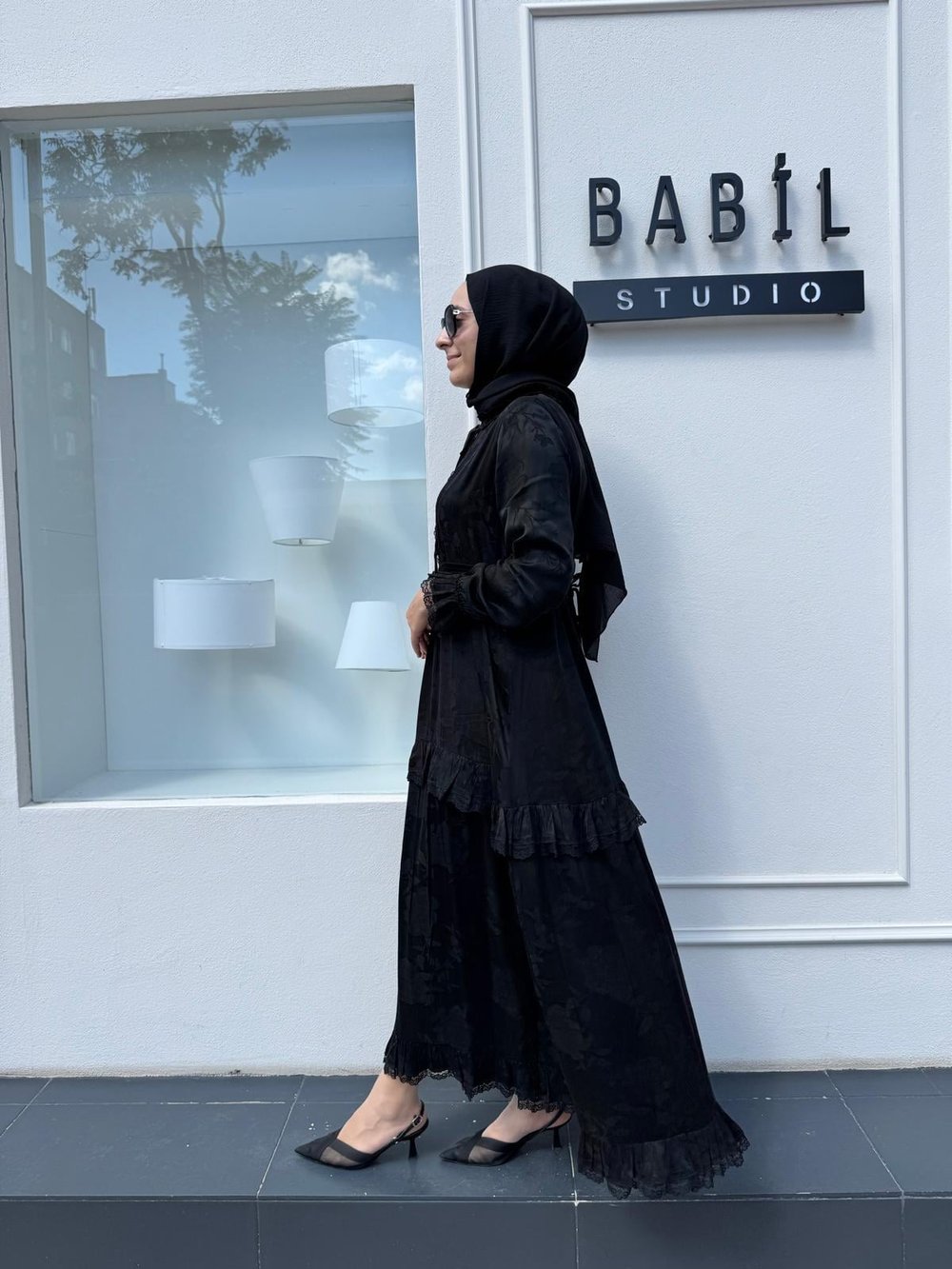 38805 Desenli İpek Kadın Elbise GÖKKUŞAĞI JAKAR