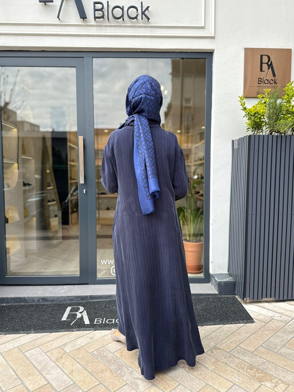 39514 Flar Detay Kadın Ferace Lacivert