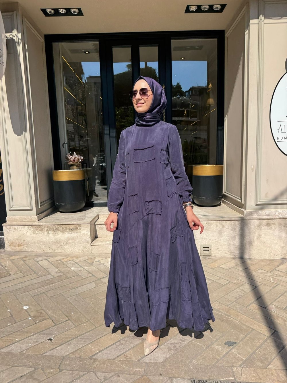 39804 Parça Detay Kadın Elbise Mor