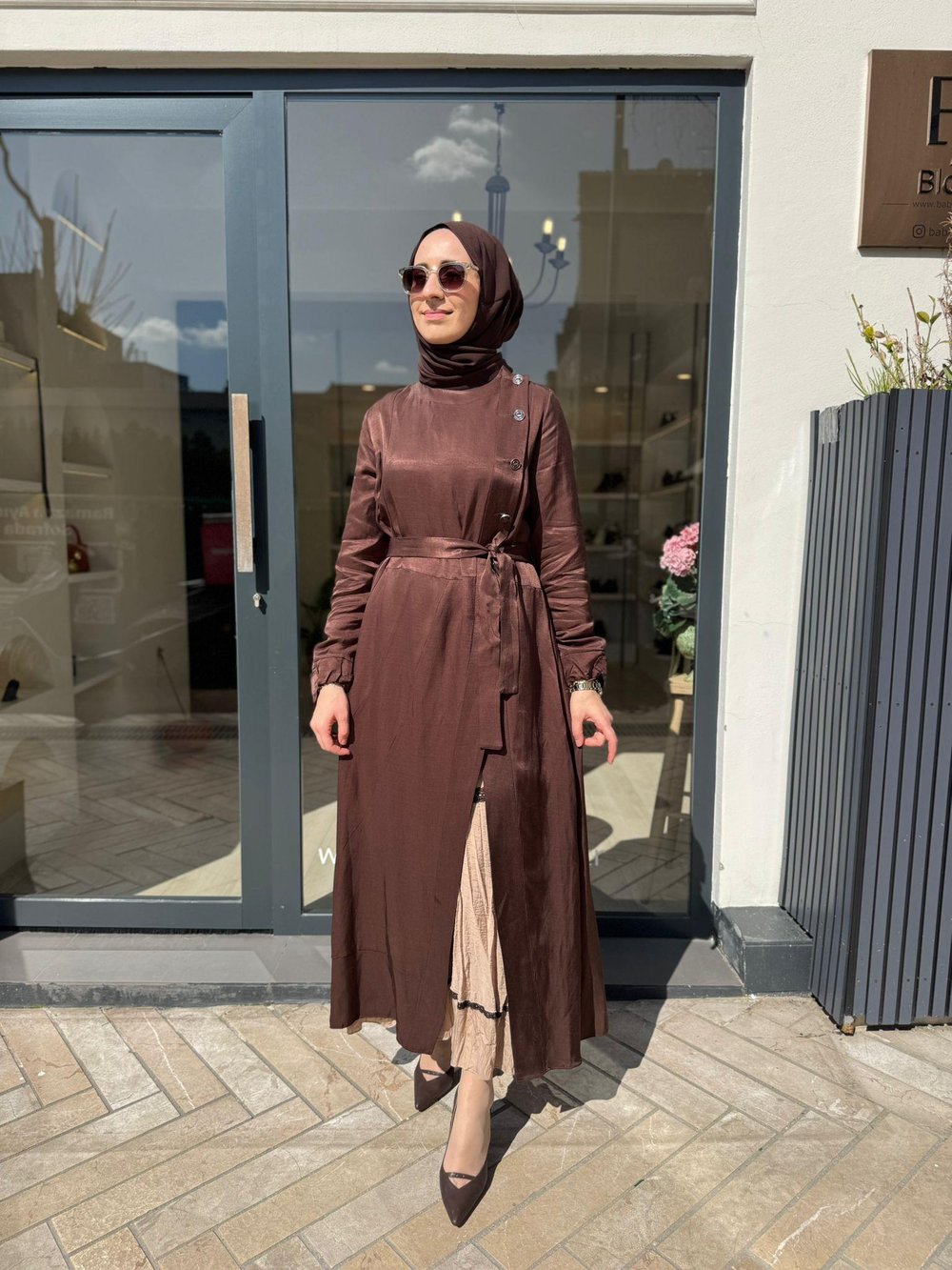 39806 İkili Kadın Elbise Kahve