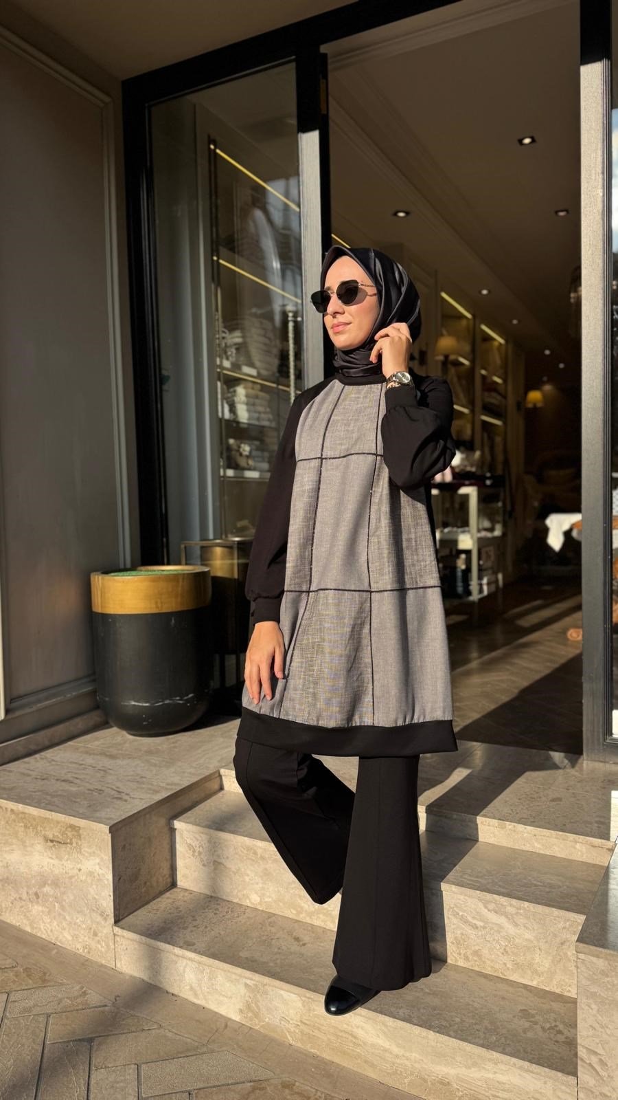 40030 Bisiklet Yaka Kadın Tunik Siyah
