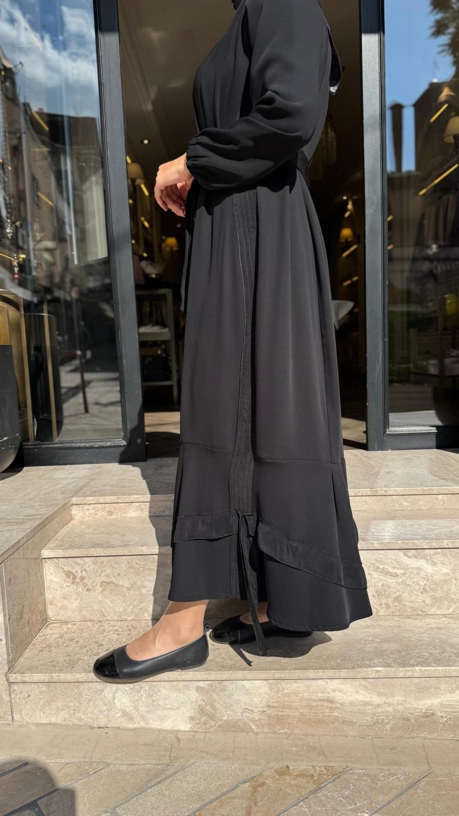 40813 Kuşaklı Kadın Elbise Siyah