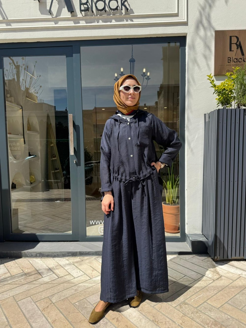 606123 Düğmeli Kadın Pantolon Lacivert