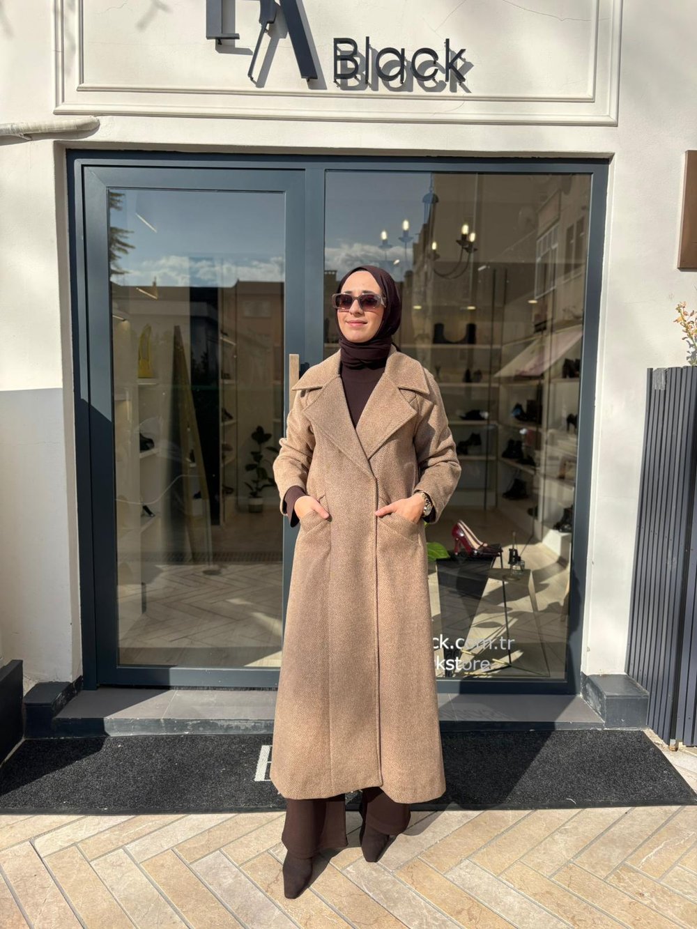 7084 Yün Kadın Kaban Camel