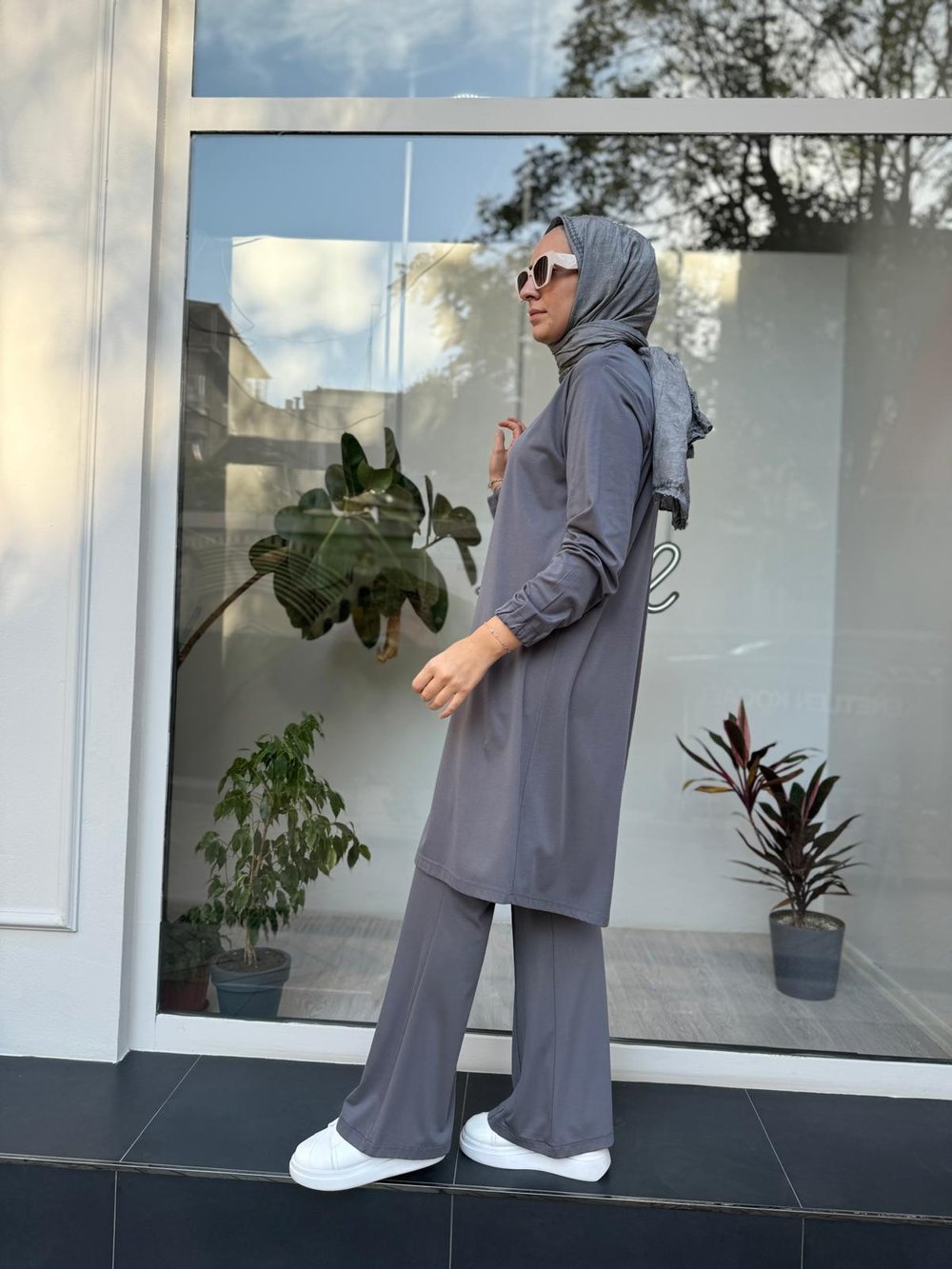 Bambu Kumaş Kadın Tunik Gri