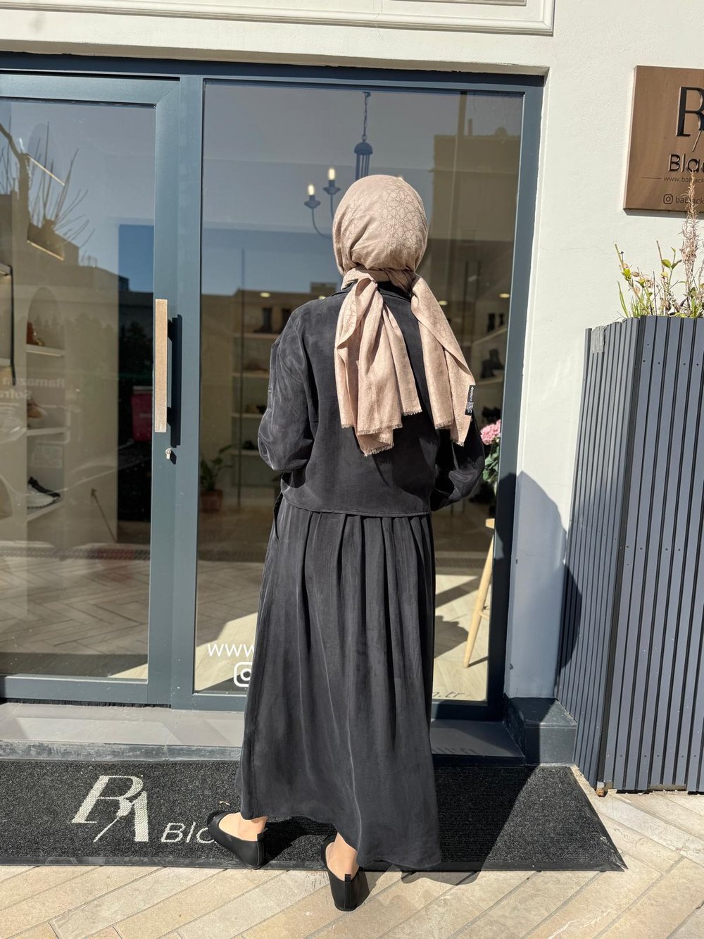 Beli Lastikli Taşlanmış Kadın Takım Siyah
