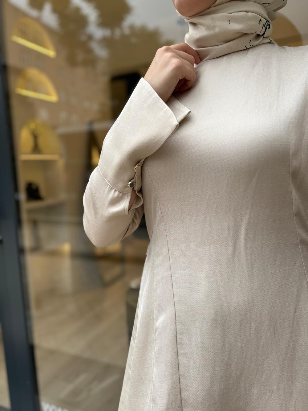 D85 Carol Keten Pantolonlu Takım Vanilya