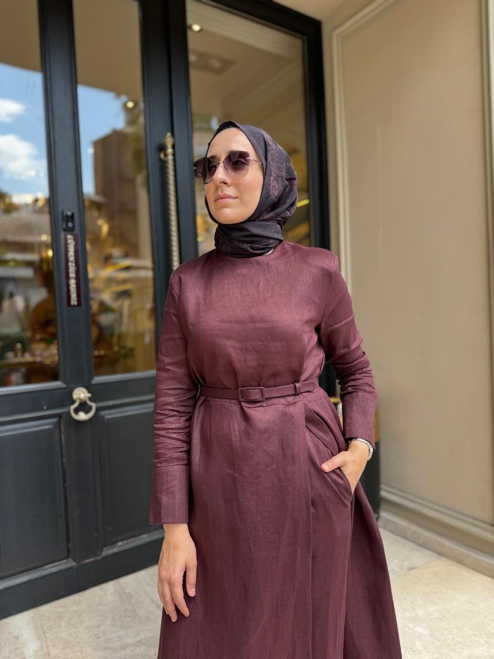 D97 Nila Keten Kadın Pantolonlu Takım Bordo