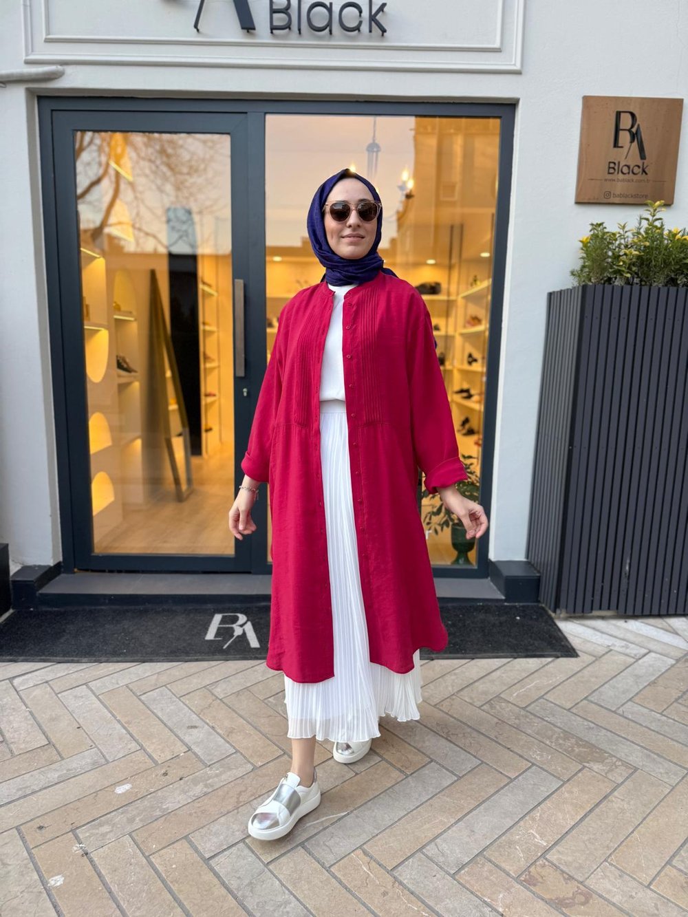 Dikiş Detaylı Ruvo Kadın Gömlek Nar Çiçeği