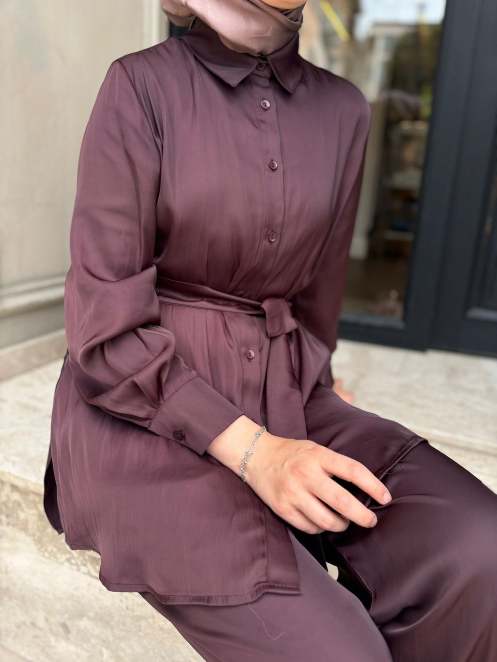 MIO-01 Sante Kadın Pantolonlu Takım Bordo