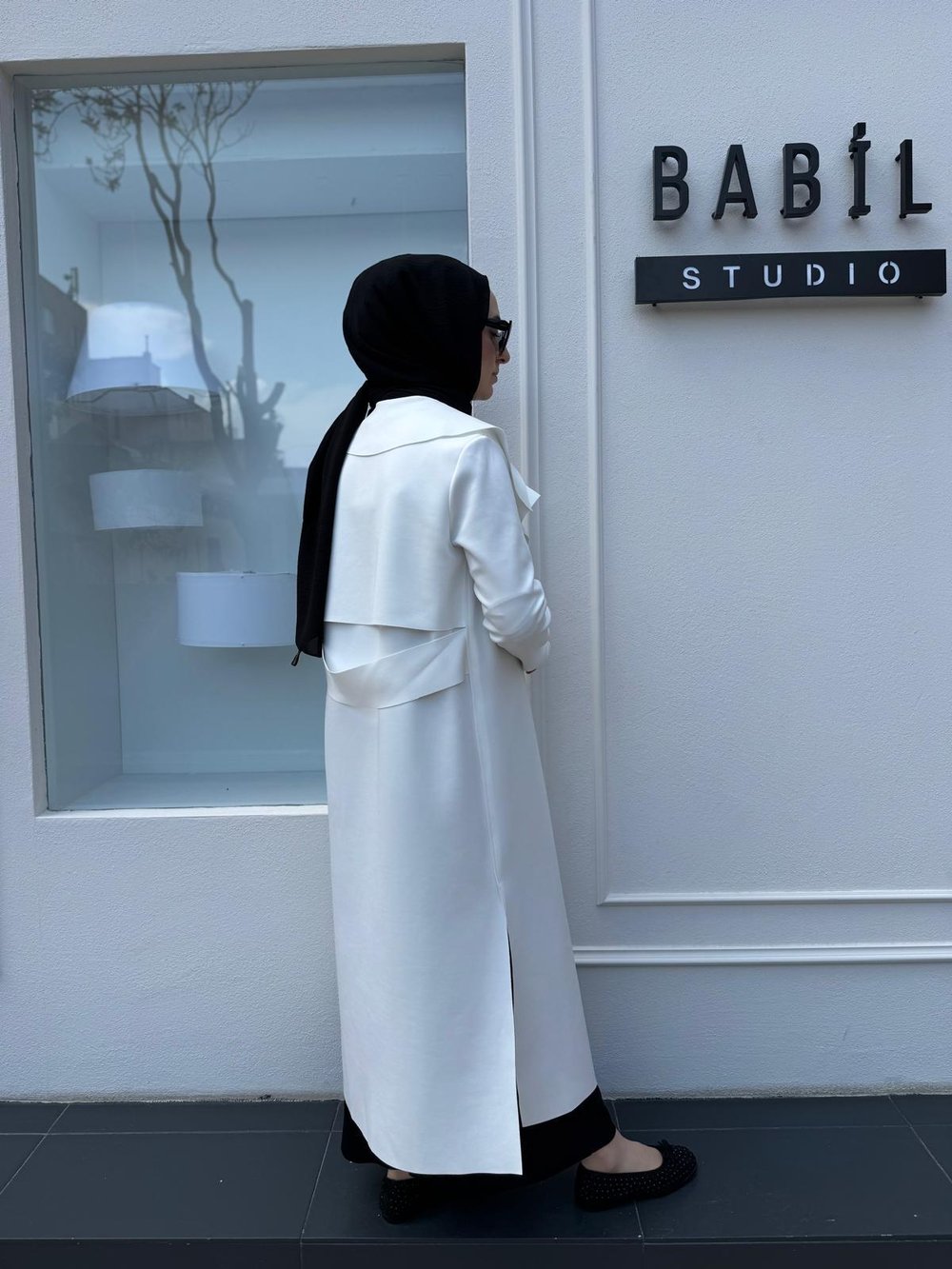 Arkası Kemerli Kadın Ceket Ekru