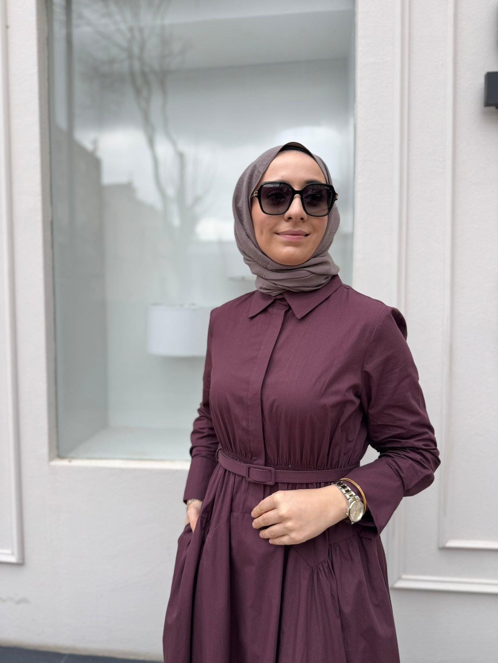 TD2202 Alba Kadın Elbise Bordo