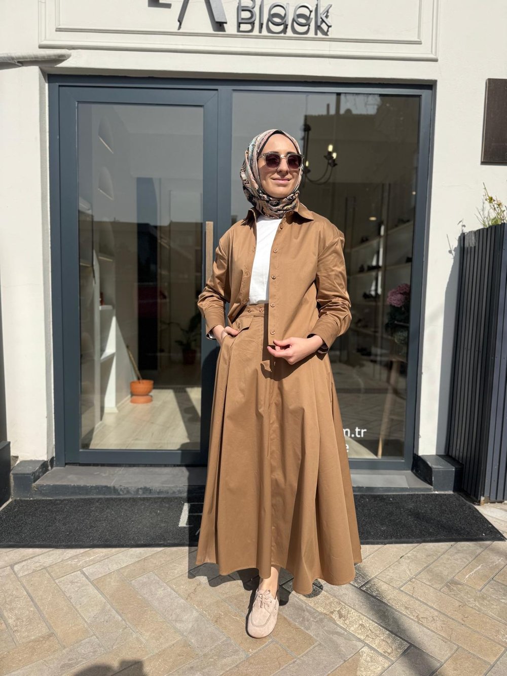 TD2208 Vien Etekli Kadın Takım Camel