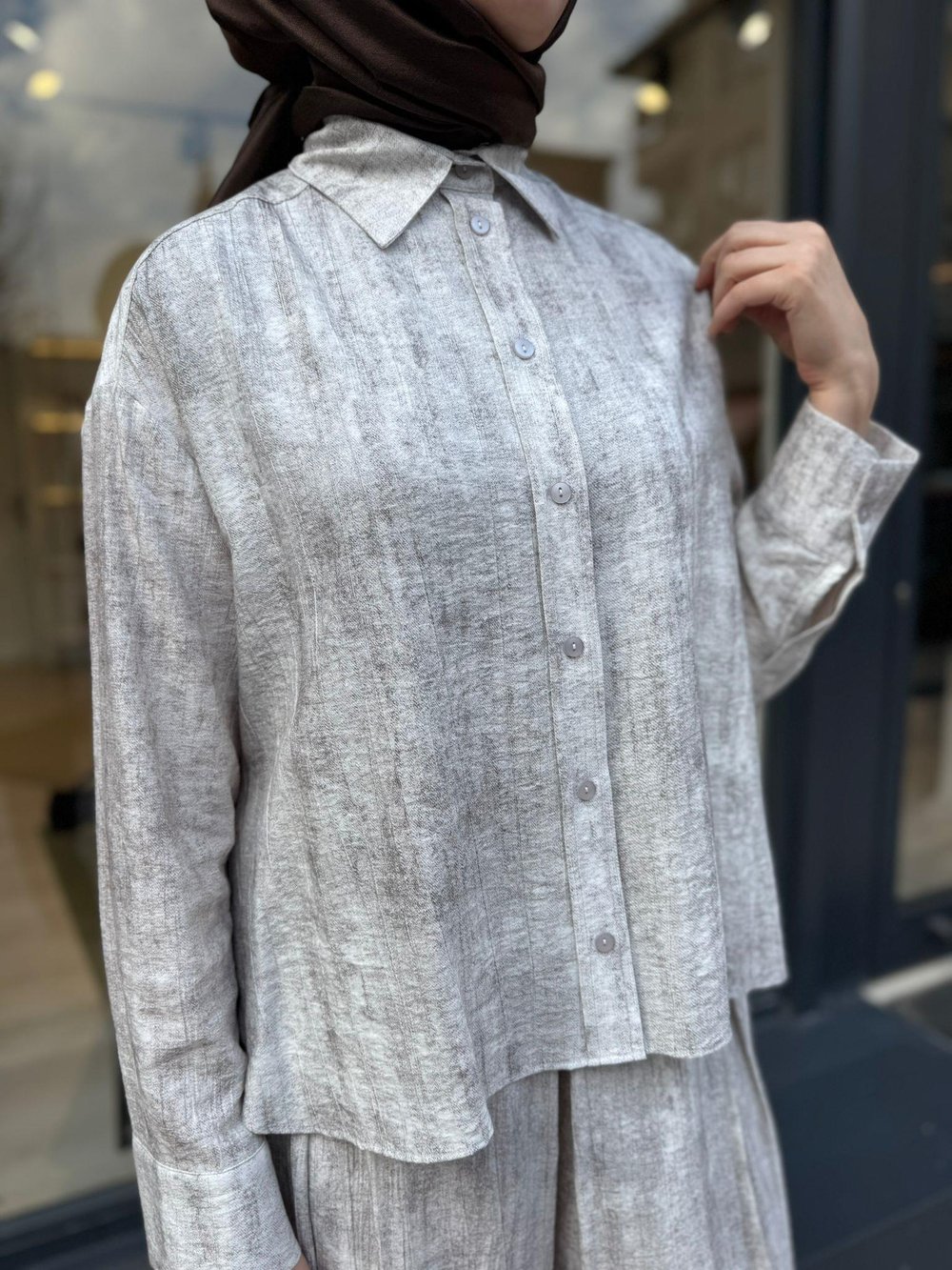 TD2230 Morea Pantolonlu Kadın Takım Ekru