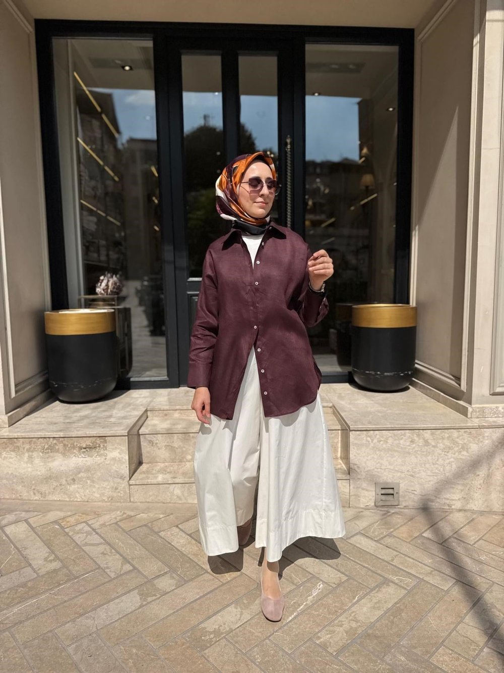 TD3557 Düğmeli Kadın Gömlek Bordo