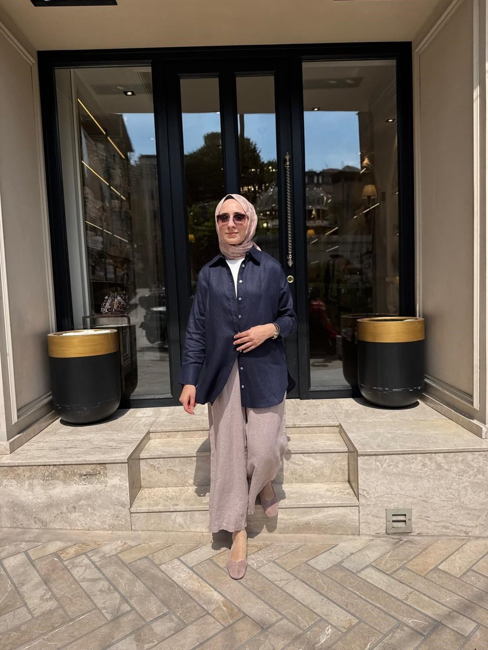 TD3557 Düğmeli Kadın Gömlek Lacivert