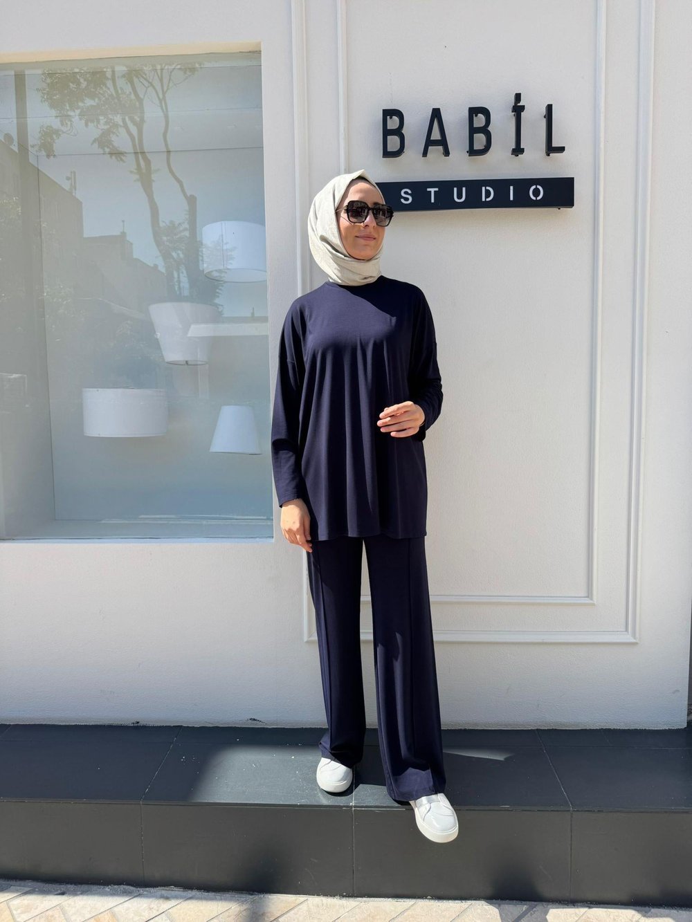 TD3852 Modal Penye Kumaş Basic Kadın Takım Lacivert
