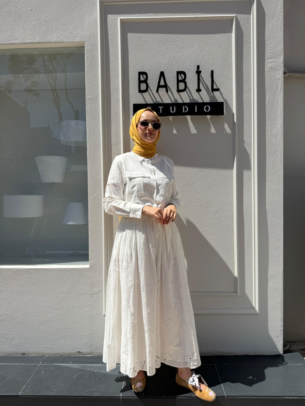 TD4184 Cep Detaylı Pamuk Fistolu Kadın Takım Beyaz