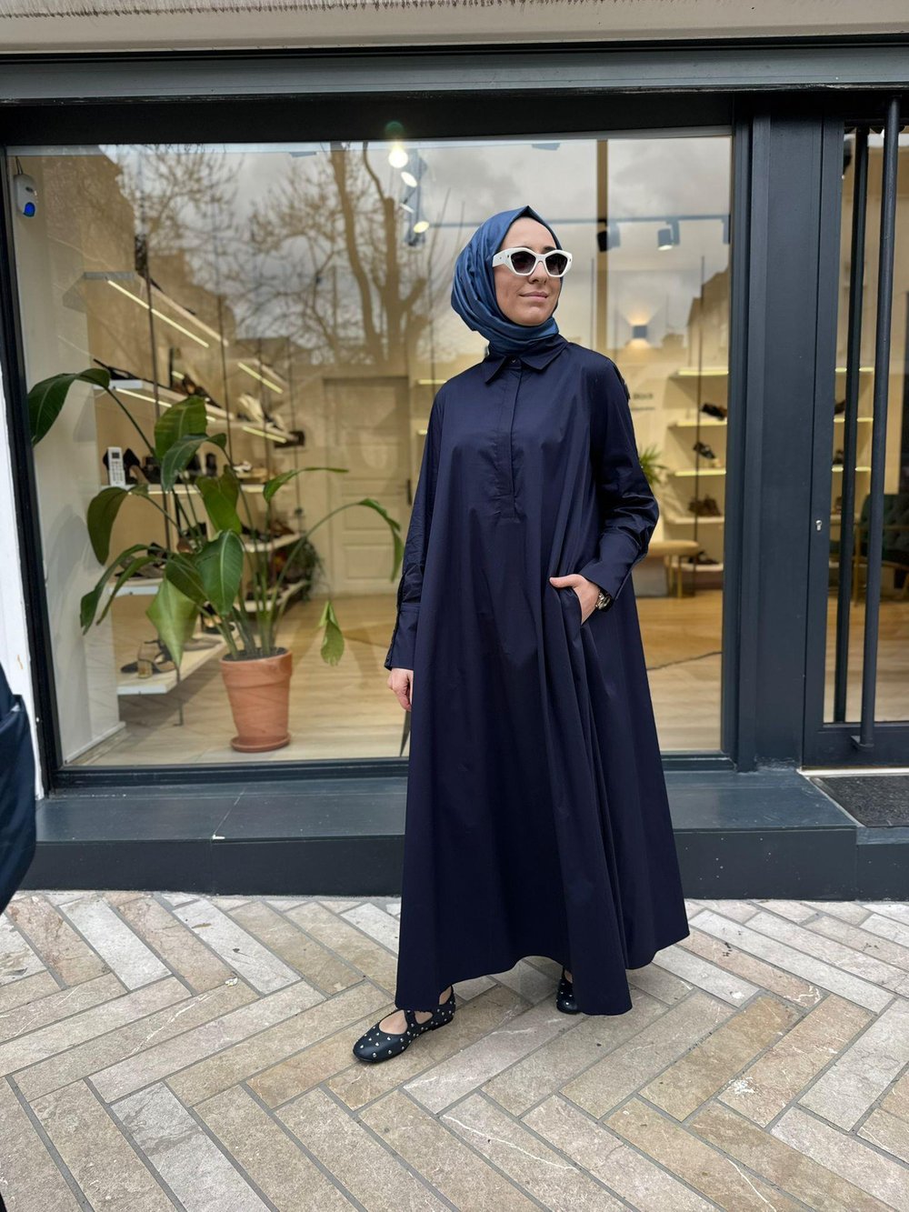 TD4253 Bol Kesim Kadın Elbise Lacivert