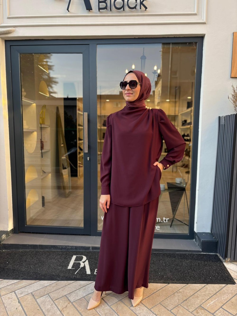 TD4295 Bois Kadın Takım Bordo