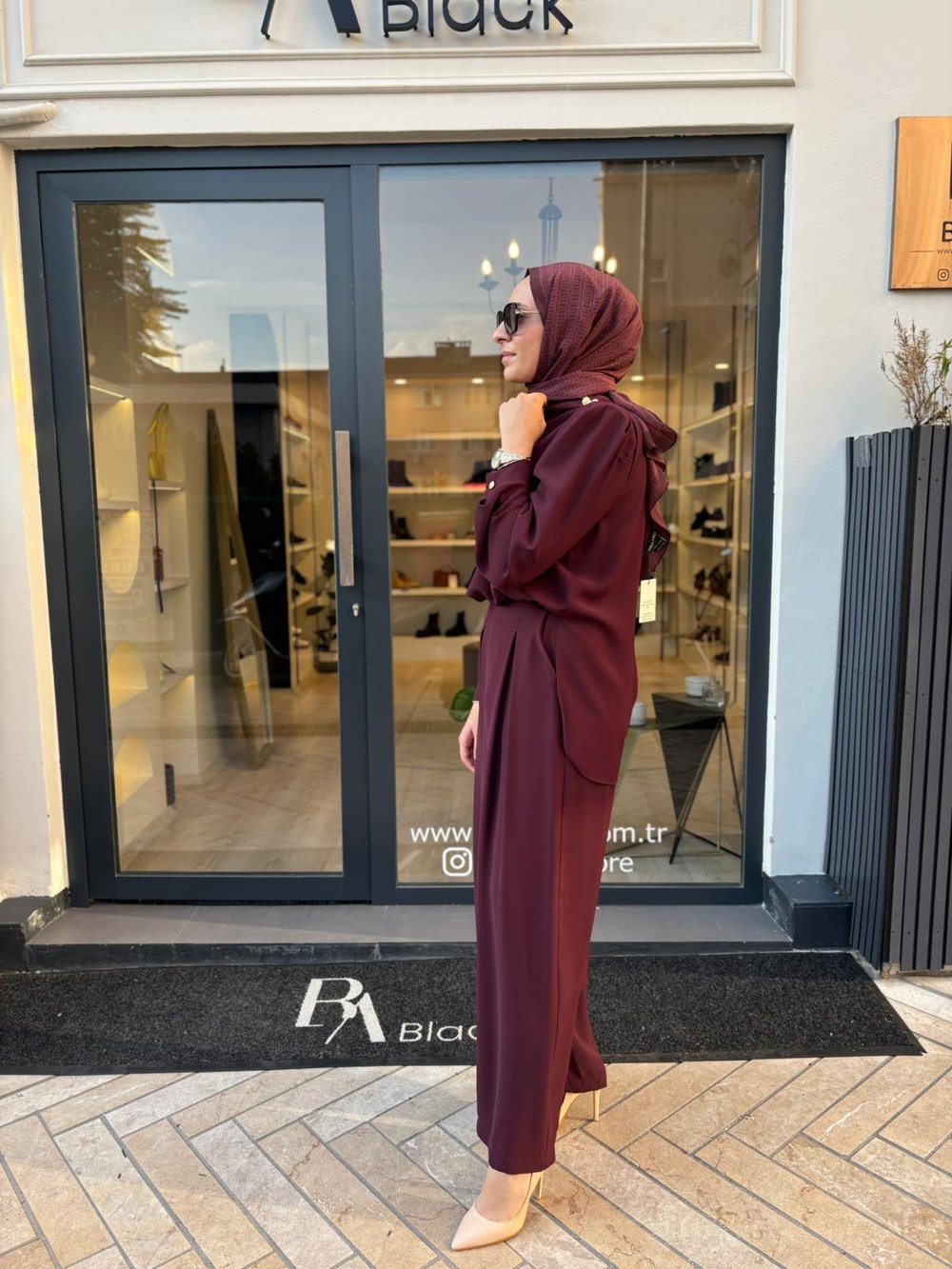 TD4295 Bois Kadın Takım Bordo