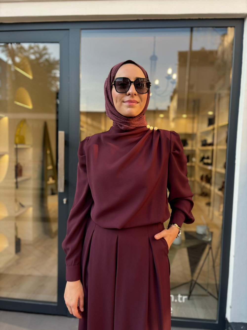 TD4295 Bois Kadın Takım Bordo