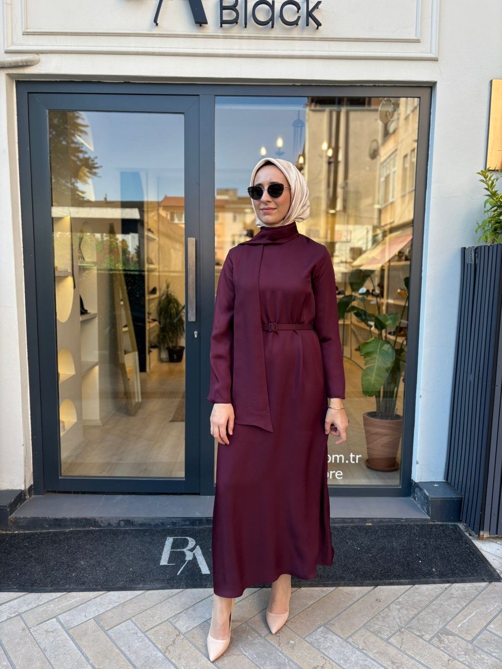 TD4421 Marly Kadın Elbise Bordo
