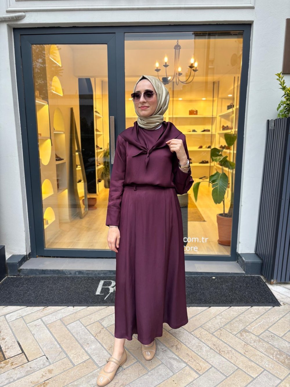 TD4454 Evan Asetat Etekli Takım Bordo