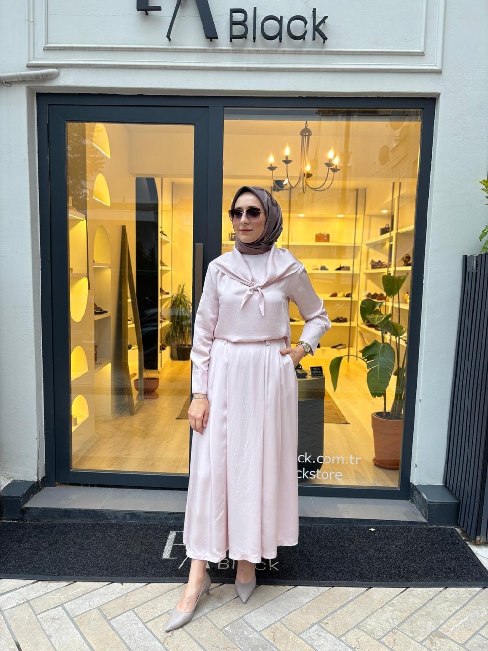TD4454 Evan Asetat Etekli Takım Pudra Pembe