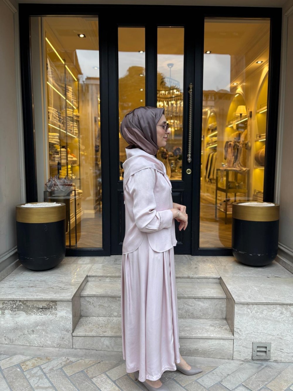 TD4454 Evan Asetat Etekli Takım Pudra Pembe