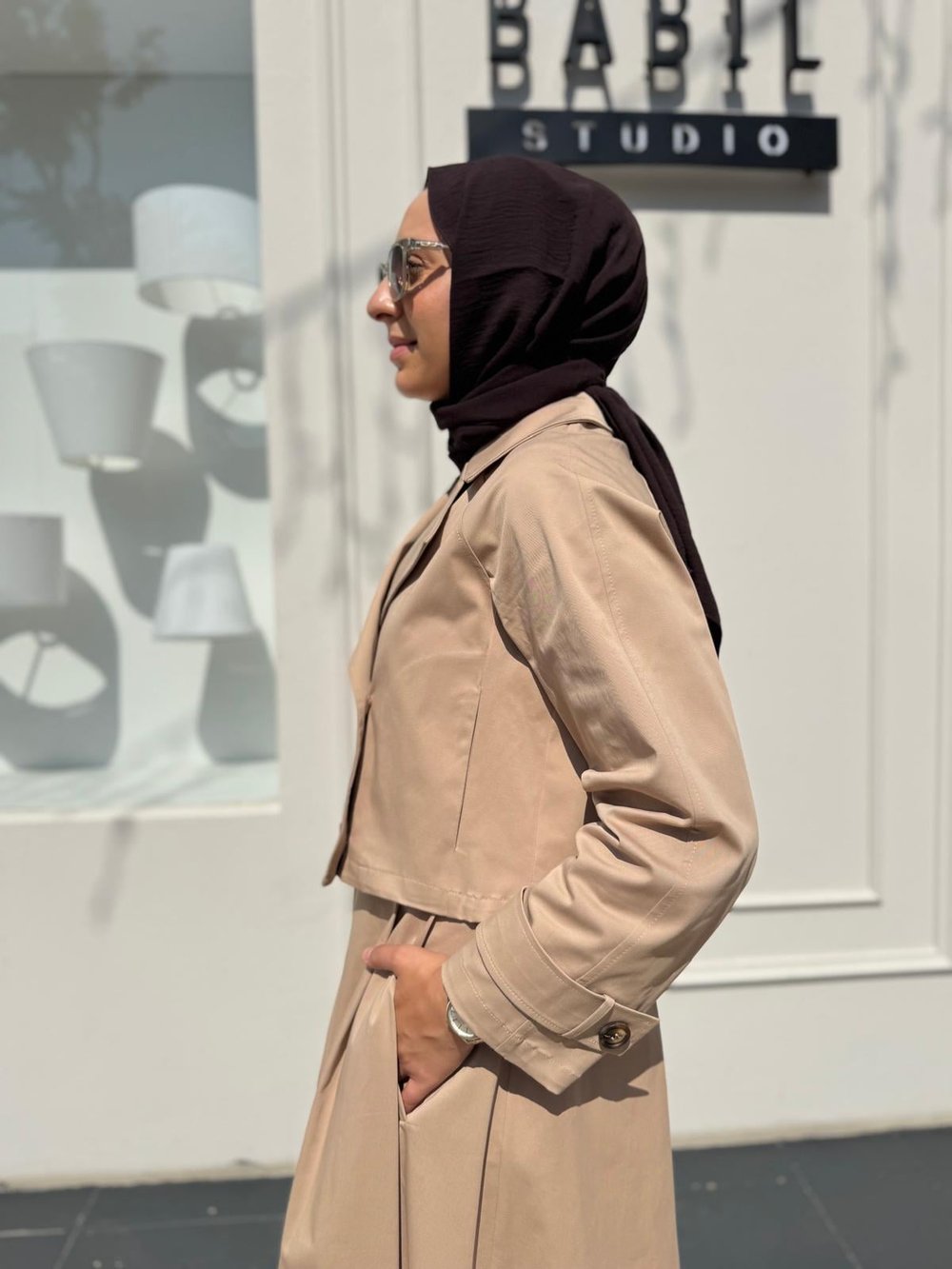 TD4528 Perry Kısa Kadın Trençkot Camel