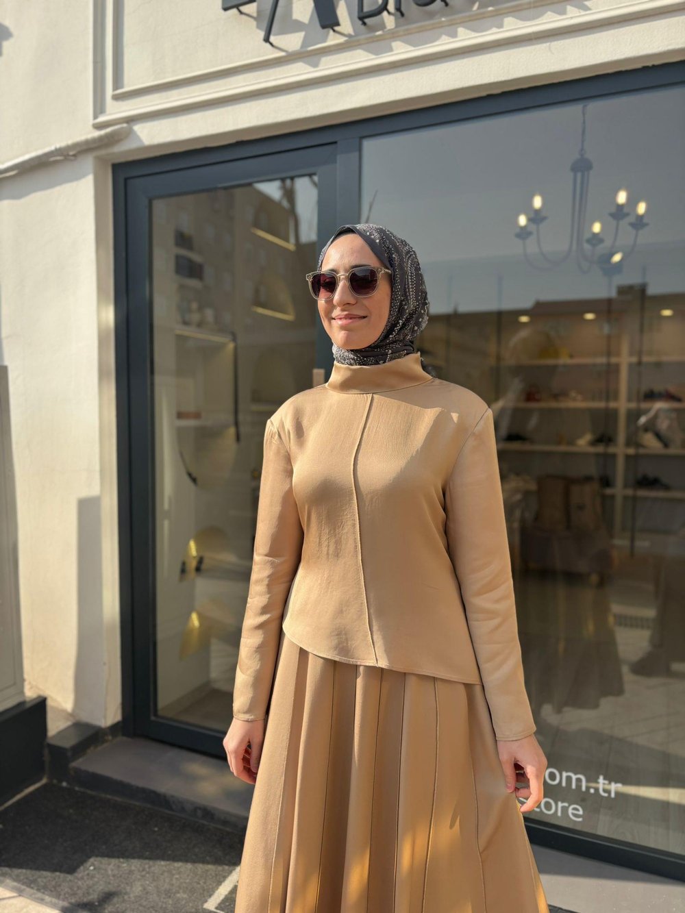 TD4643 Lima Parça Detaylı Kadın Takım Camel