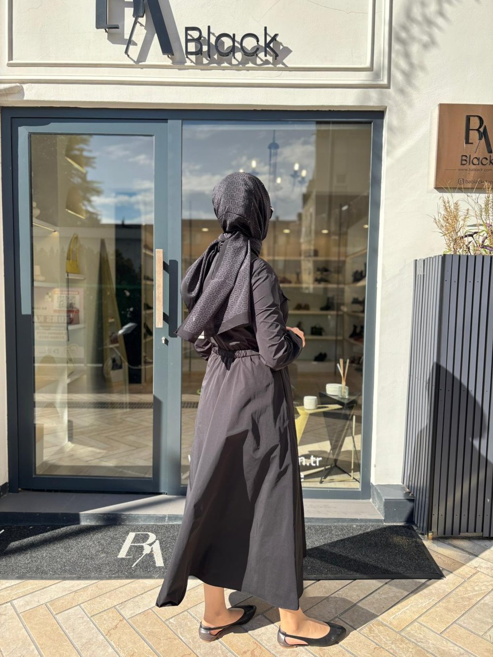 TD4683 Lona Kadın Elbise Siyah