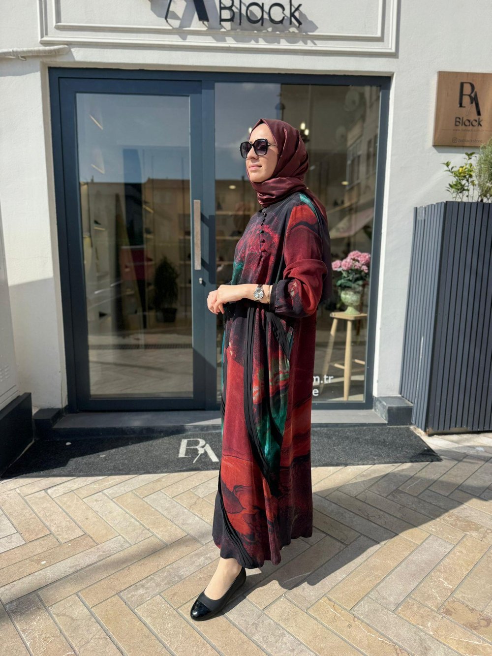 V3300 Bridle Düğmeli Kadın Elbise Siyah Renkli