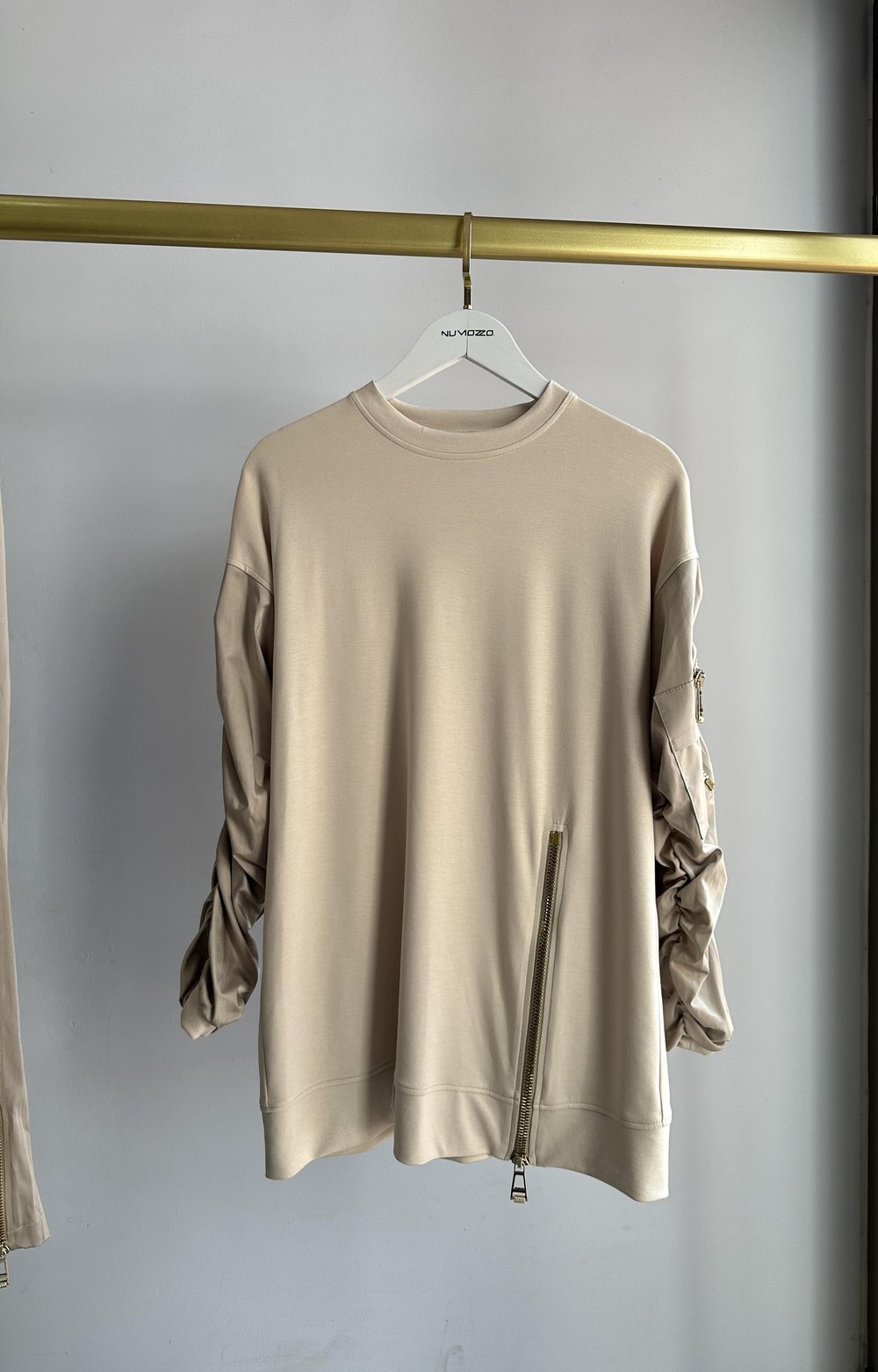 MİSSEMRAMİSS KOL SATEN SWEATSHIRT BEJ