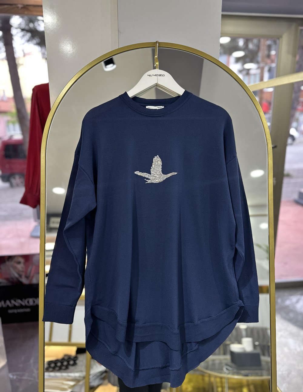 MİSSEMRAMİSS MERSERİZE BLUZ LACİVERT