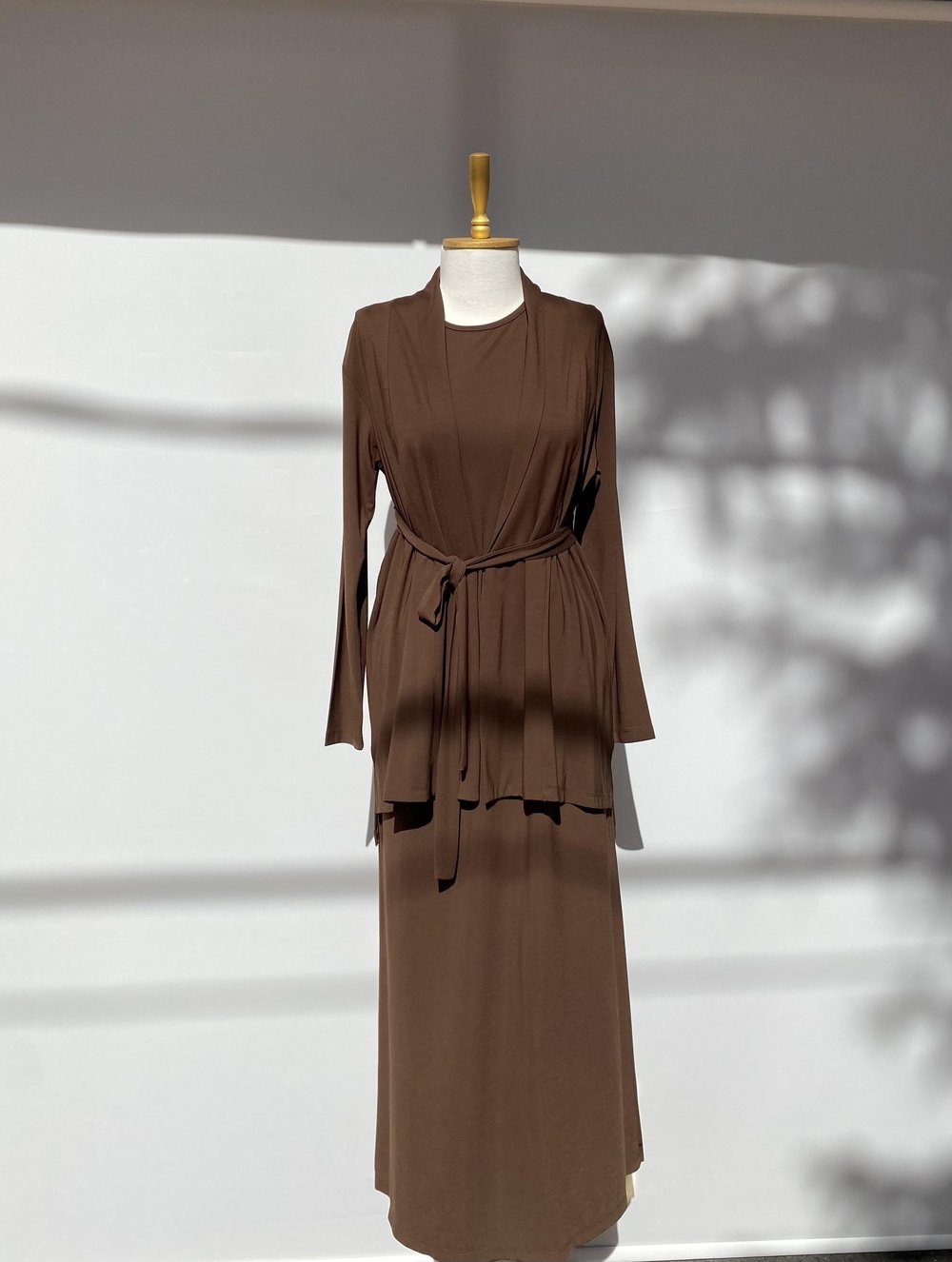 MİSSEMRAMİSS PAMUKLU HIRKALI ELBİSE KAHVE 