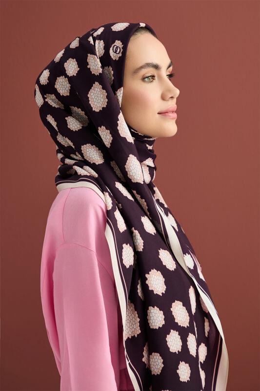 Mozaik Leopar Kahverengi Floş Viskon Şal 70x200