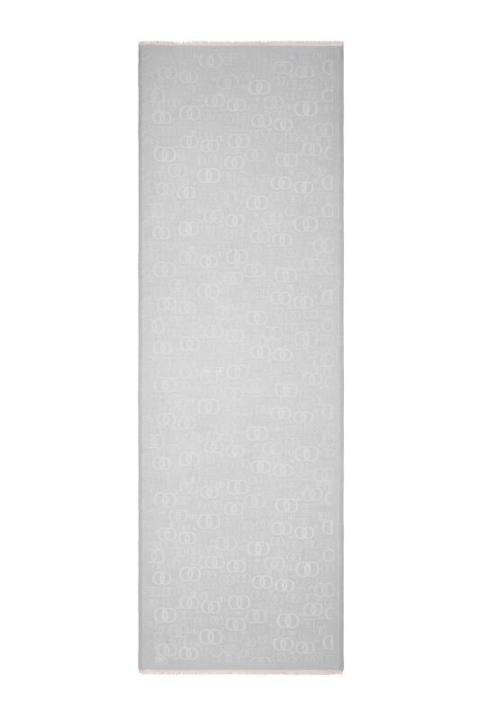 Noor Açık Gri Jakarlı İpek Şal 70x200