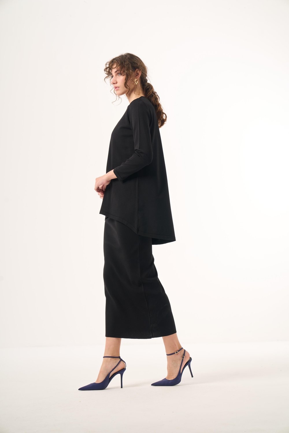 Nuss Ön Oval Kesim Etekli Merserize Etekli Takım - siyah