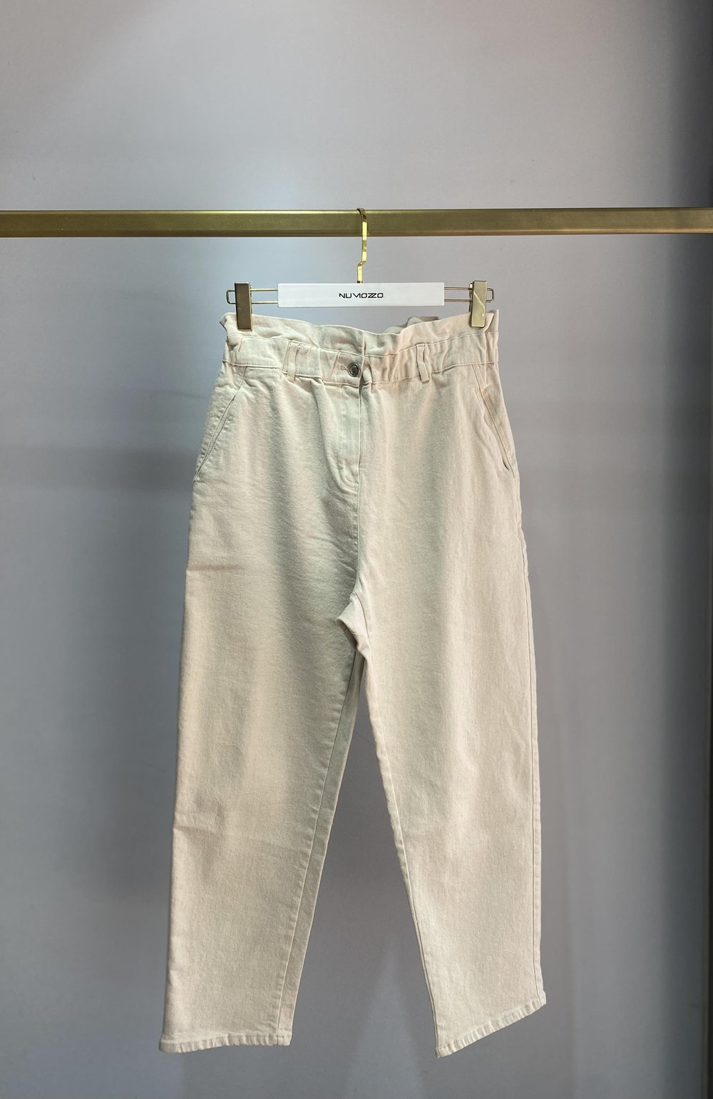 TOUCHE HAVUÇ KESİM DENIM PANTOLON KREM