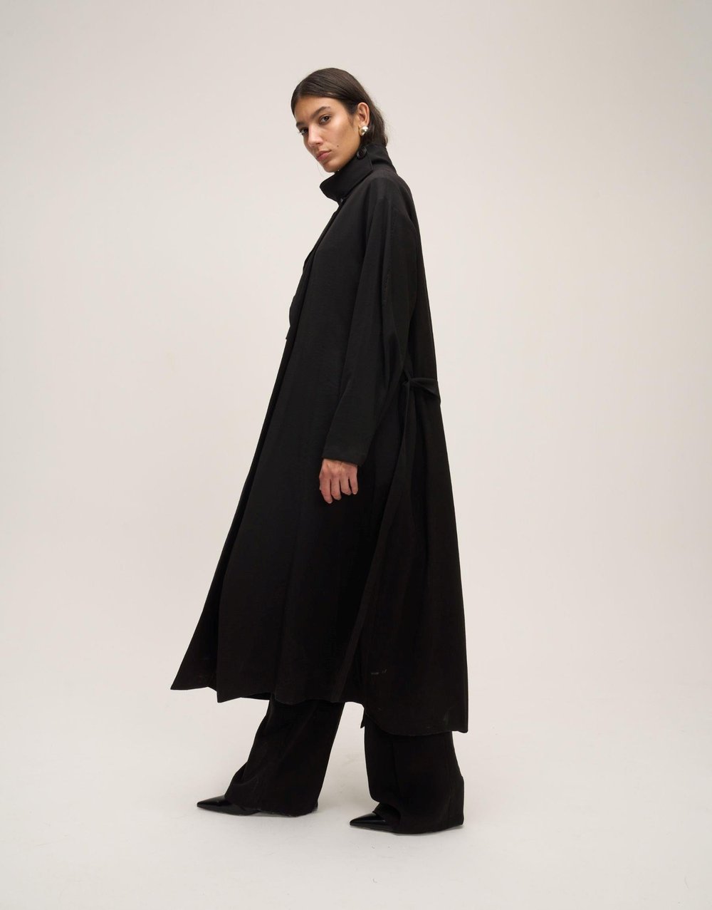 Aller Detaylı Modal Trenç Siyah