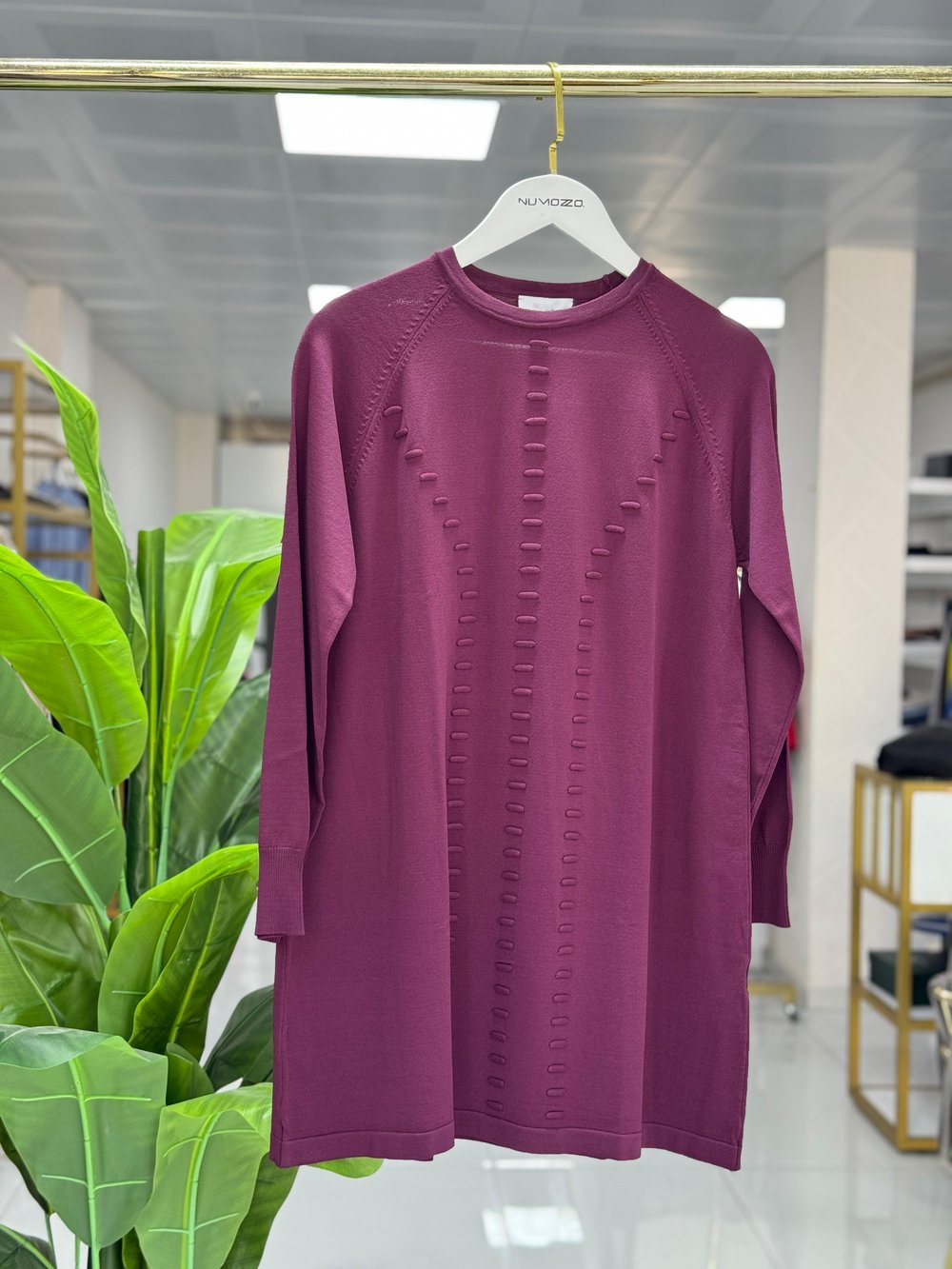 Desenli Tunik Bordo