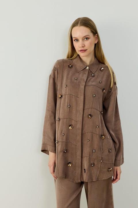 Felix Pantolonlu Takım Kahverengi 